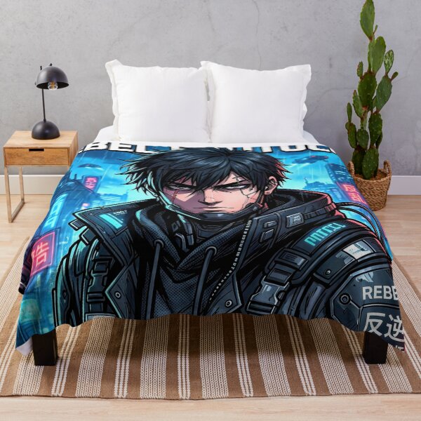 Item preview, Rebel Protocol Neo Tokyo Uprising Cyberpunk Anime Boy designed and sold by DigitalArtx-com.