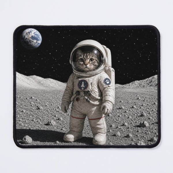 Item preview, Space Explorer Cat – Cute Astronaut Kitten on the Moon designed and sold by LittleGinnyArt.