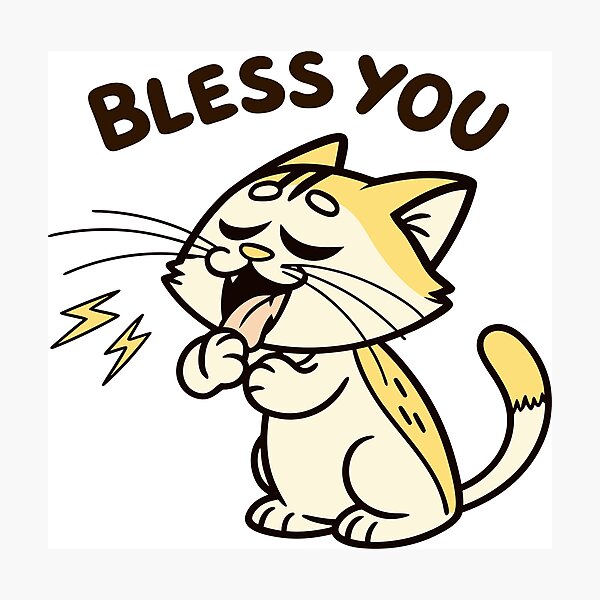 Item preview, Cute Sneezing Cat Funny Pun Design designed and sold by smdrndr.