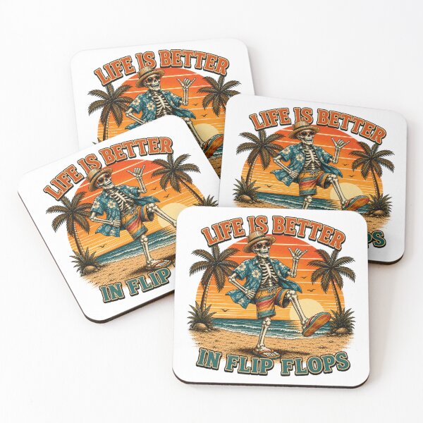 Item preview, Life Is Better in Flip Flops Funny Skeleton Beach designed and sold by the-dovlat.