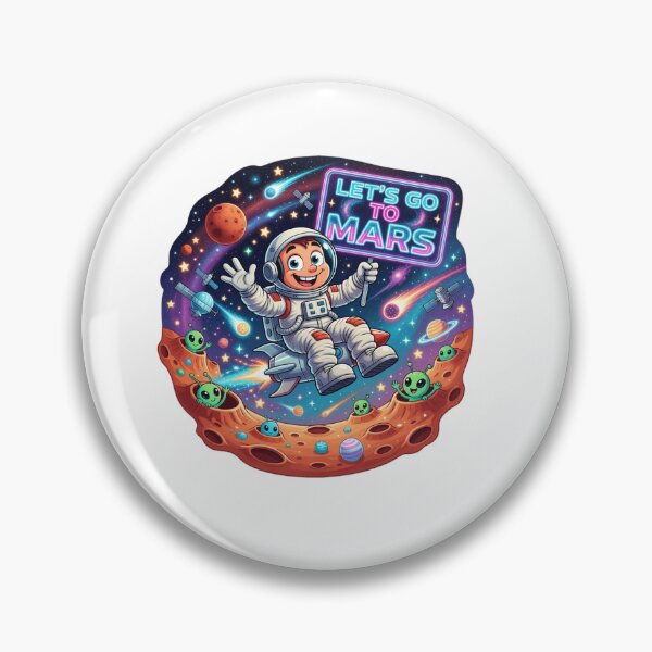 Item preview, Let's Go To Mars Space Cartoon Sticker designed and sold by Imaginarium of Chaos falcon88 .