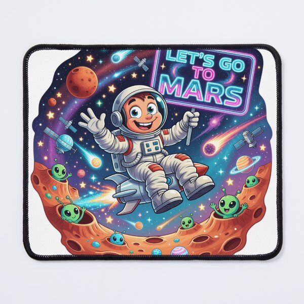 Item preview, Let's Go To Mars Space Cartoon Sticker designed and sold by Imaginarium of Chaos falcon88 .