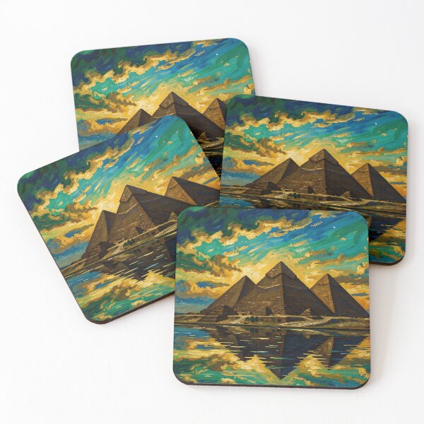 Item preview, The Egyptian Pyramids of Giza on the Nile Valley designed and sold by VoidVeilStudio.
