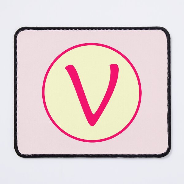 Aperçu de l'œuvre Cercle rose de la lettre V de l'alphabet créée et vendue par Jeallan Designs.