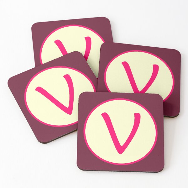 Aperçu de l'œuvre Cercle rose de la lettre V de l'alphabet créée et vendue par Jeallan Designs.
