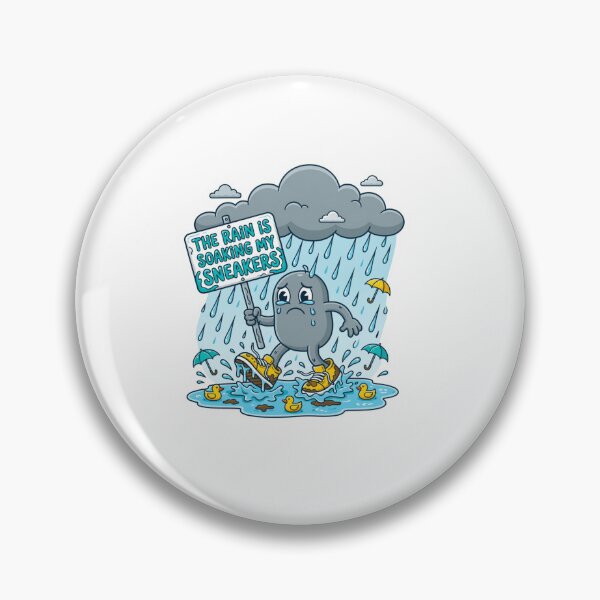 Item preview, The Rain Is Soaking My Sneakers Funny Sticker designed and sold by Imaginarium of Chaos falcon88 .