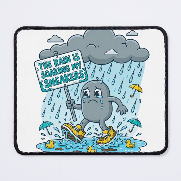 Item preview, The Rain Is Soaking My Sneakers Funny Sticker designed and sold by Imaginarium of Chaos falcon88 .