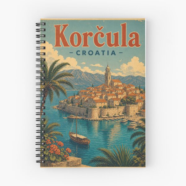 Item preview, Korčula – Vintage Croatian Island Travel Poster designed and sold by Klysztof.