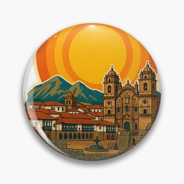 Artikelvorschau, Reisesouvenir aus Cusco, Peru – Retro-Illustration entworfen und verkauft von VisualArtsOasis.