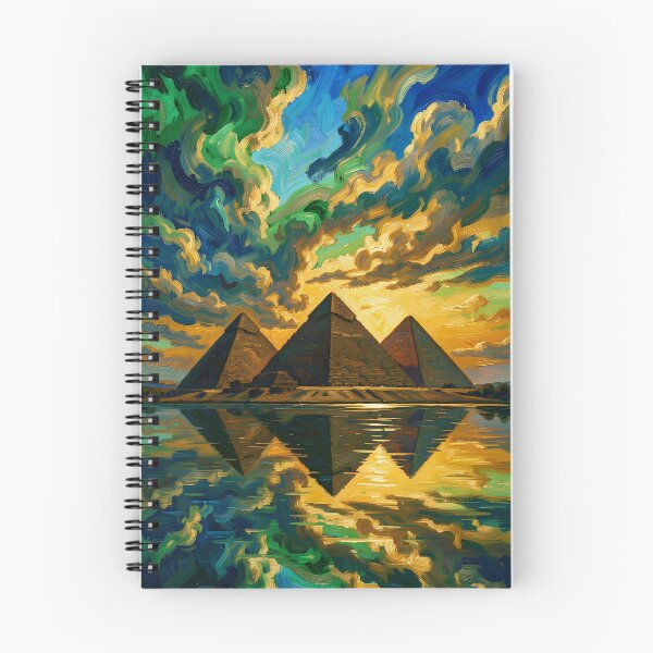 Aperçu de l'œuvre Les pyramides égyptiennes de Gizeh sur le Nil créée et vendue par VoidVeilStudio.