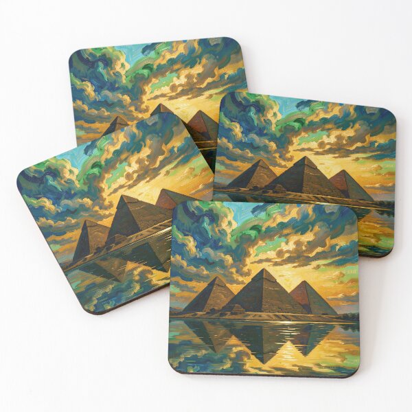 Item preview, The Egyptian Pyramids of Giza on the Nile designed and sold by VoidVeilStudio.