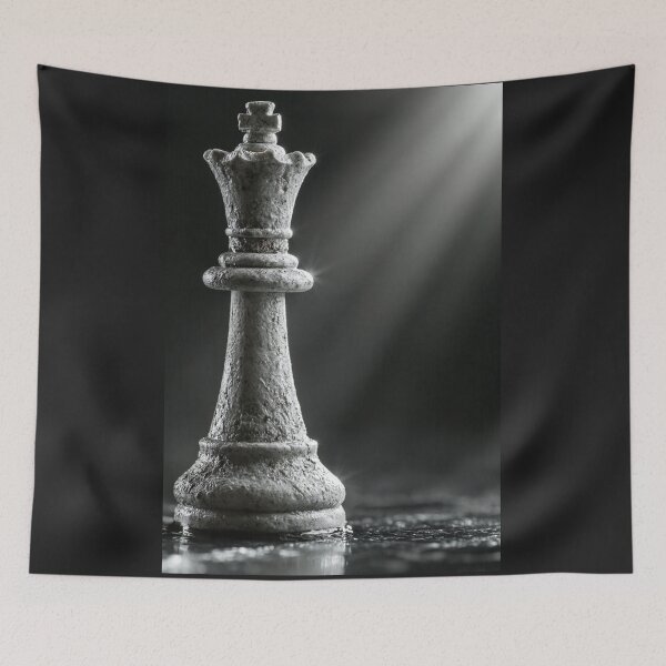 Item preview, Checkmate - Moody Black and White Chess Art designed and sold by DukaveArt .