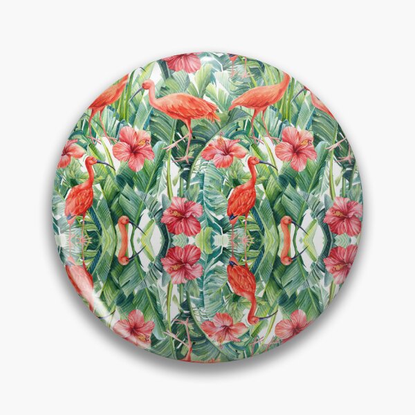Item preview, Tropical Flamingo & Hibiscus Pattern designed and sold by behappyandrelax.