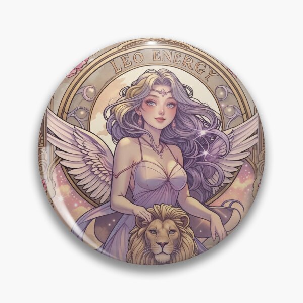Item preview, Fantasy Angel Girl With Lion – Pastel Purple Aesthetic Art Print | Leo Zodiac Goddess with Lion Art | Leo Energy Celestial Astrology Illustration | Anime Fantasy Girl  designed and sold by RSDigitalPrintDesign.