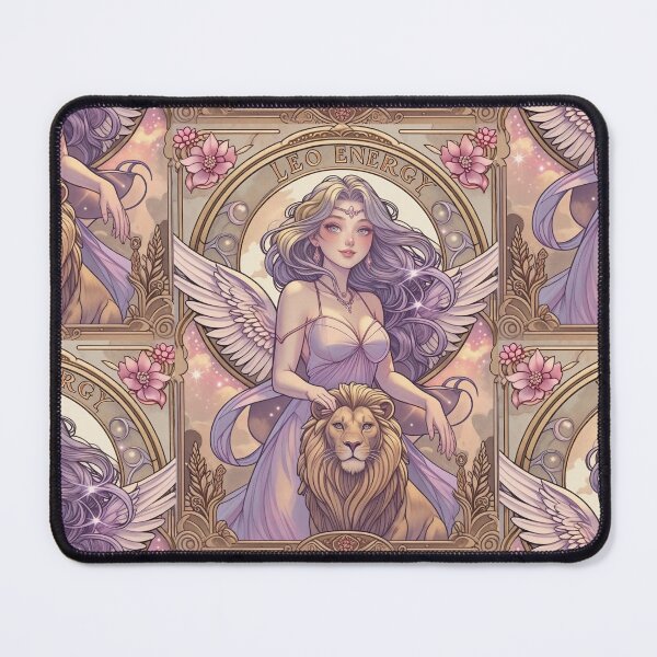Item preview, Fantasy Angel Girl With Lion – Pastel Purple Aesthetic Art Print | Leo Zodiac Goddess with Lion Art | Leo Energy Celestial Astrology Illustration | Anime Fantasy Girl designed and sold by RSDigitalPrintDesign.