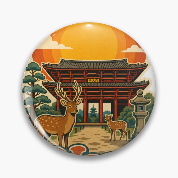 Item preview, Nara Japan Travel Souvenir - Retro Illustration designed and sold by VisualArtsOasis.