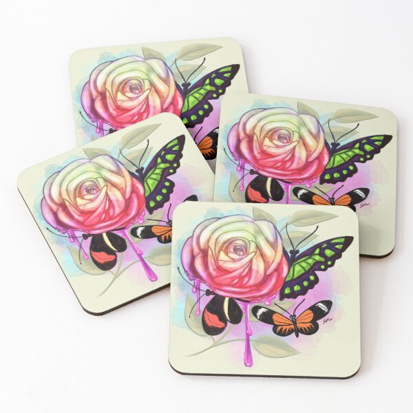 Item preview, Colorful rose full of butterflies  designed and sold by Konopikyu.