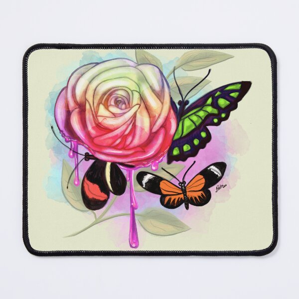 Item preview, Colorful rose full of butterflies  designed and sold by Konopikyu.