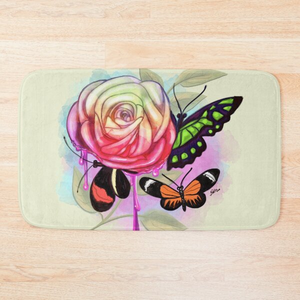 Item preview, Colorful rose full of butterflies  designed and sold by Konopikyu.