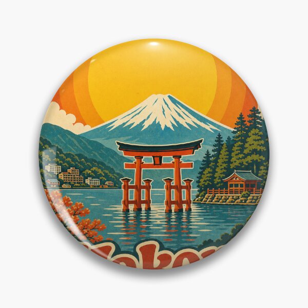 Item preview, Hakone Japan Travel Souvenir - Retro Illustration designed and sold by VisualArtsOasis.
