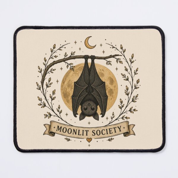 Item preview, Moonlit Society Bat | Gothic Moon Bat | Dark Cottagecore | Vintage Lunar Nature | Fantasy Wildlife Design designed and sold by Moonwoven Studio.