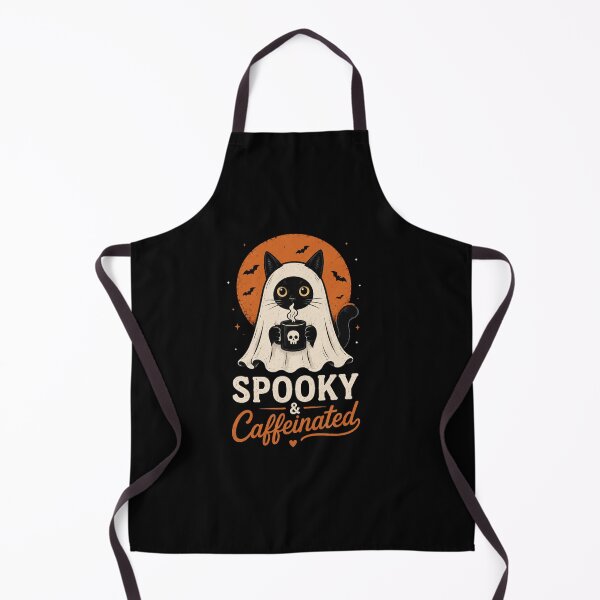 Item preview, Spooky & Caffeinated Minimal Ghost Cat Design – Funny Black Cat Coffee Halloween T-Shirt designed and sold by Artimax-Studio.