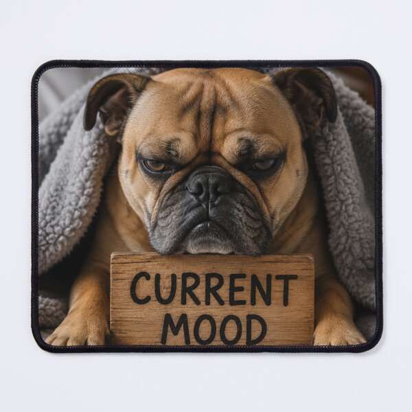 Item preview, Current Mood – Grumpy Bulldog | Funny Dog Meme | Moody Bulldog Design designed and sold by CJLindy.