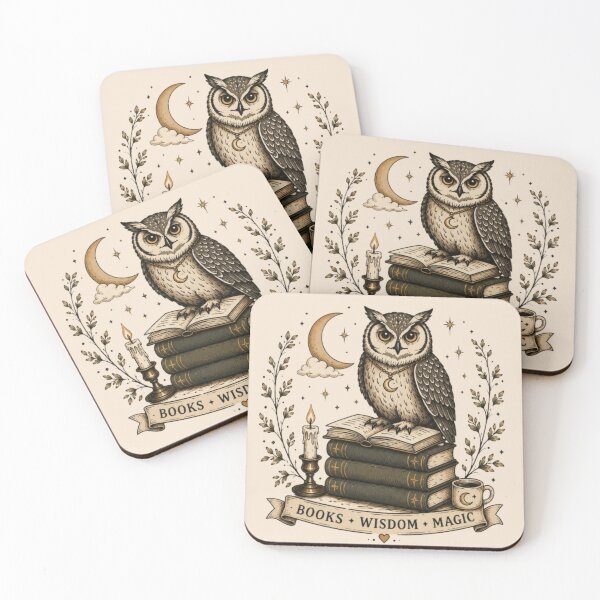 Item preview, The Library Owl Vintage Book Lover Design | Mystical Owl on Books | Dark Academia PNG designed and sold by Moonwoven Studio.