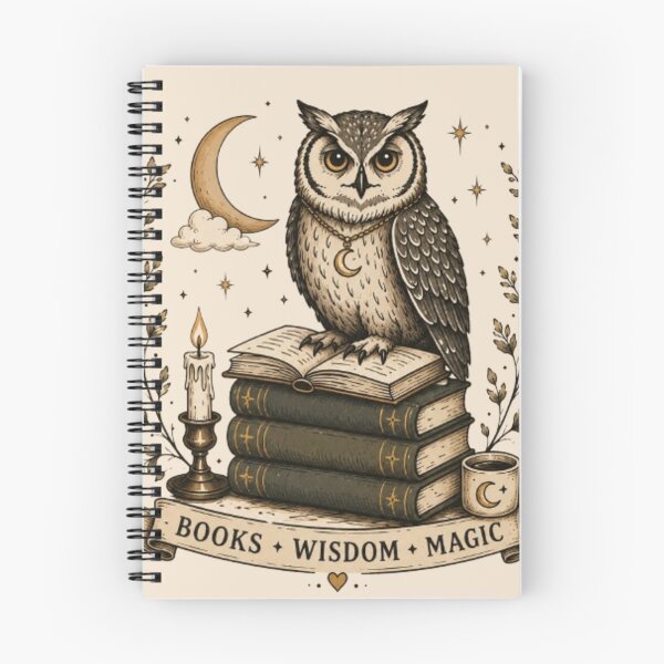 Item preview, The Library Owl Vintage Book Lover Design | Mystical Owl on Books | Dark Academia PNG designed and sold by Moonwoven Studio.