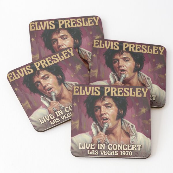 Item preview, Elvis Presley Live in Concert Las Vegas 1970 Retro Poster designed and sold by ElvisVintagePosters.
