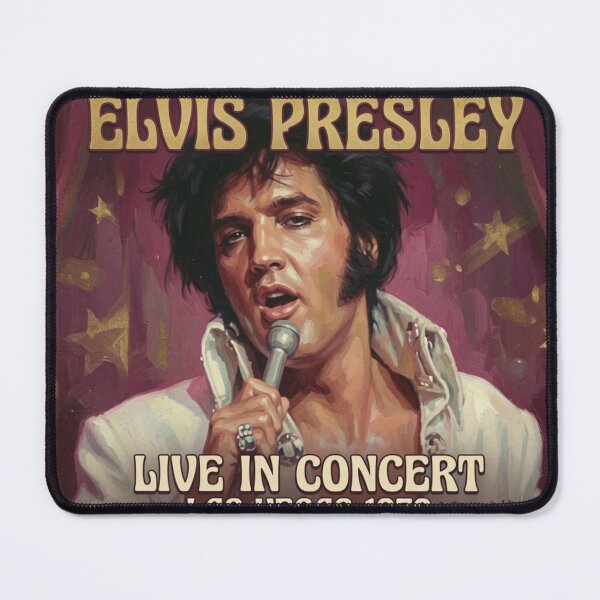 Item preview, Elvis Presley Live in Concert Las Vegas 1970 Retro Poster designed and sold by ElvisVintagePosters.