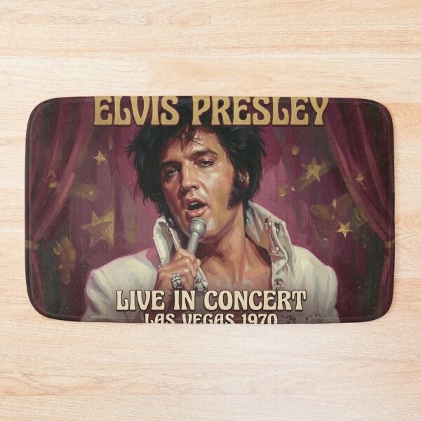 Item preview, Elvis Presley Live in Concert Las Vegas 1970 Retro Poster designed and sold by ElvisVintagePosters.