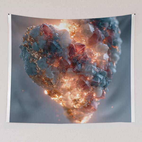 Item preview, Glowing Crystal Heart - Magical Gemstone Art designed and sold by DukaveArt .