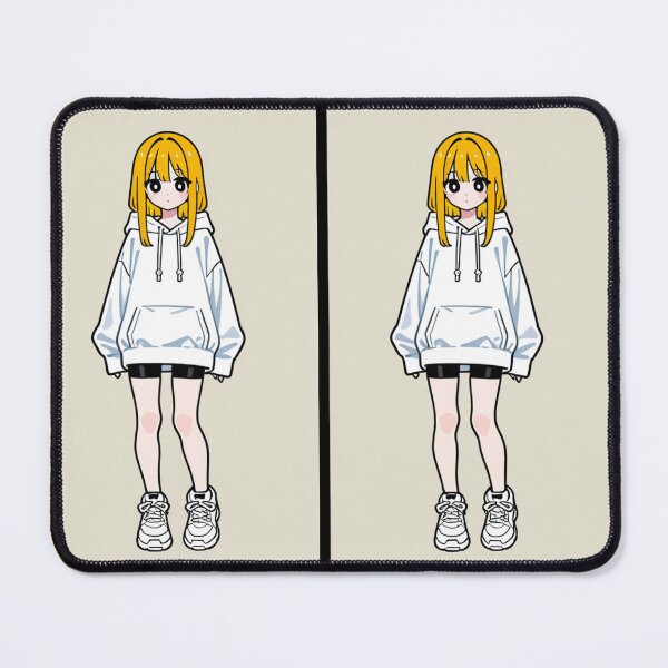 Item preview, Fashion - Girl with Yellow Hair White Hoodie Bike Shorts designed and sold by AnimeShin.