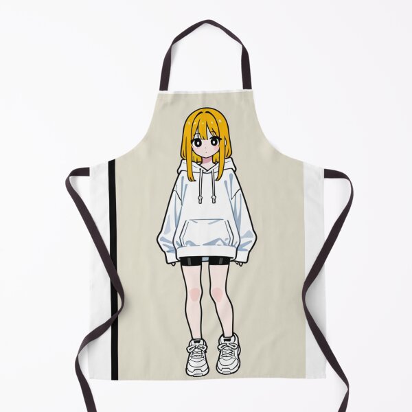 Item preview, Fashion - Girl with Yellow Hair White Hoodie Bike Shorts designed and sold by AnimeShin.