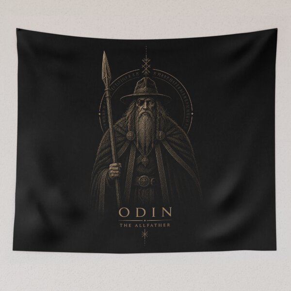 Item preview, Odin The Allfather Norse God Gungnir Spear Gothic Mythology designed and sold by DarkOriginArts.