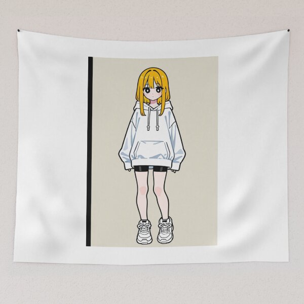 Artikelvorschau, Mode – Mädchen mit gelben Haaren, weißem Hoodie und Radlerhose entworfen und verkauft von AnimeShin.