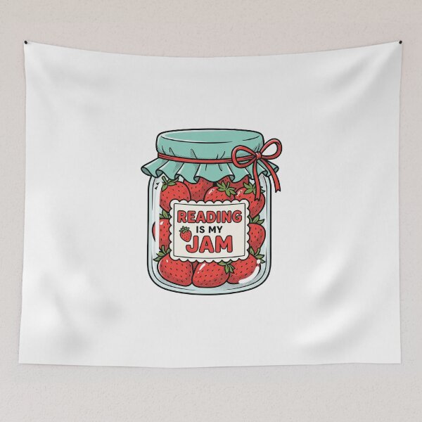 Item preview, Reading Is My Jam Retro Strawberry Bookworm Design designed and sold by AdyKurniawan.