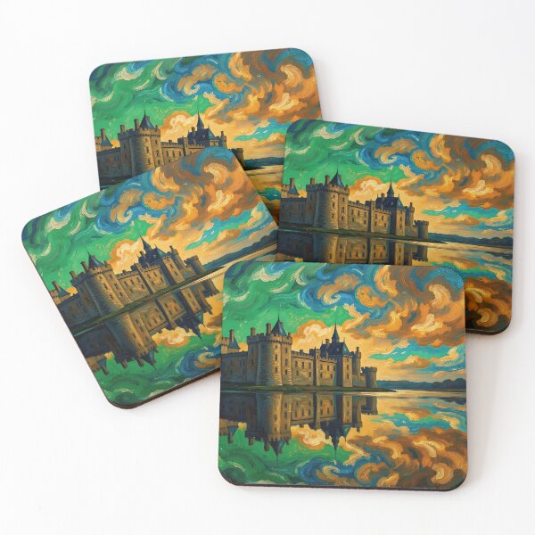 Item preview, A castle by the lake against a stunning backdrop of clouds designed and sold by VoidVeilStudio.