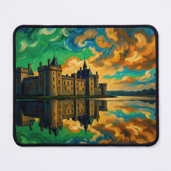 Item preview, A castle by the lake against a stunning backdrop of clouds designed and sold by VoidVeilStudio.