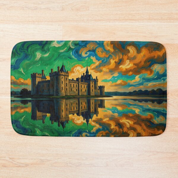 Item preview, A castle by the lake against a stunning backdrop of clouds designed and sold by VoidVeilStudio.