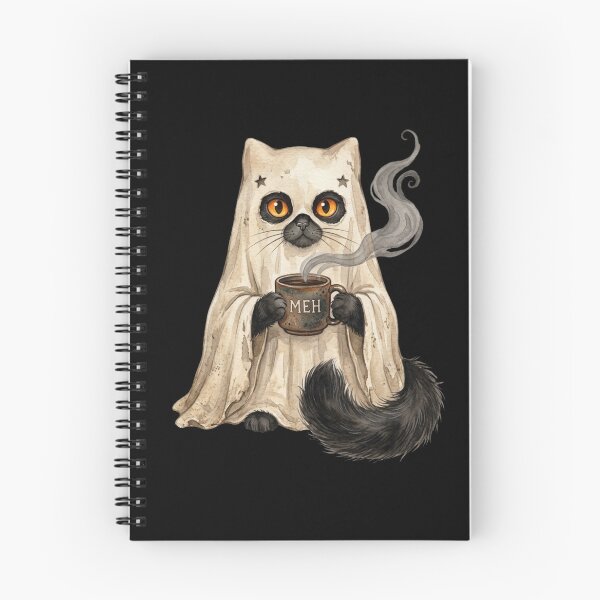 Item preview, Ghost Cat Spooky Black Cat Funny Halloween Coffee Lover T-Shirt | Cute Witchy Cat Graphic Gift designed and sold by Trendably.