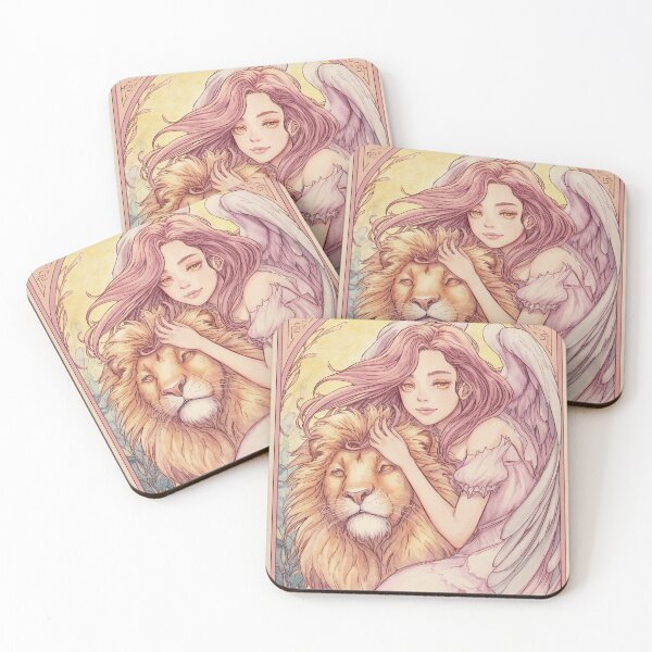 Item preview, Leo Zodiac Goddess with Lion Art | Leo Energy Celestial Astrology Illustration | Anime Fantasy Girl | Horoscope Zodiac Wall Art | Leo Birthday Gift | Art Nouveau Decor designed and sold by RSDigitalPrintDesign.