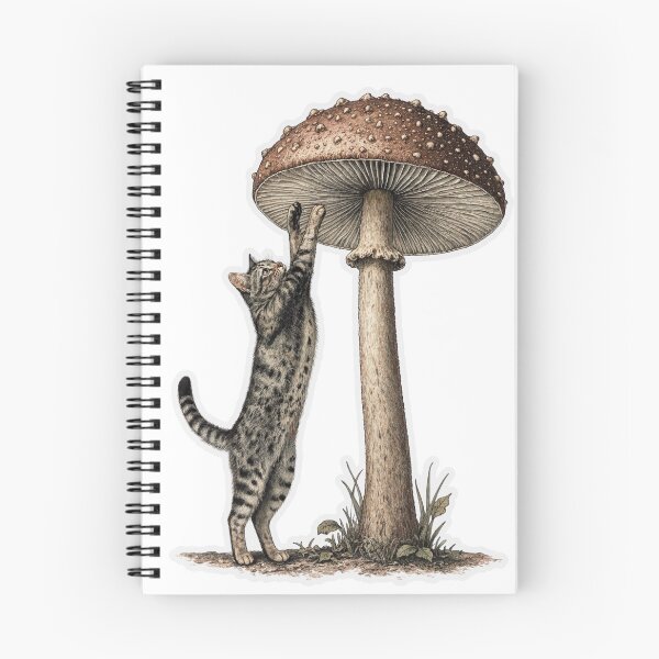 Item preview, Brow Capped Fungi and A Cute Kitty designed and sold by Designs By Ms Mal_Tas.