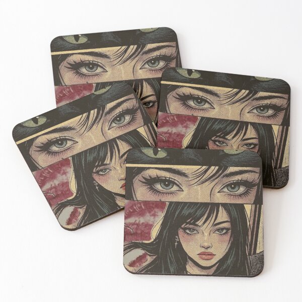 Item preview, Anime Eyes and Red Lips Collage designed and sold by SarvynStudio.