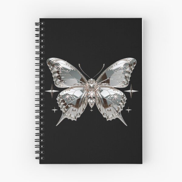Item preview, Silver Chrome Cyberpunk Butterfly – Y2K Cybercore Aesthetic designed and sold by daila70.