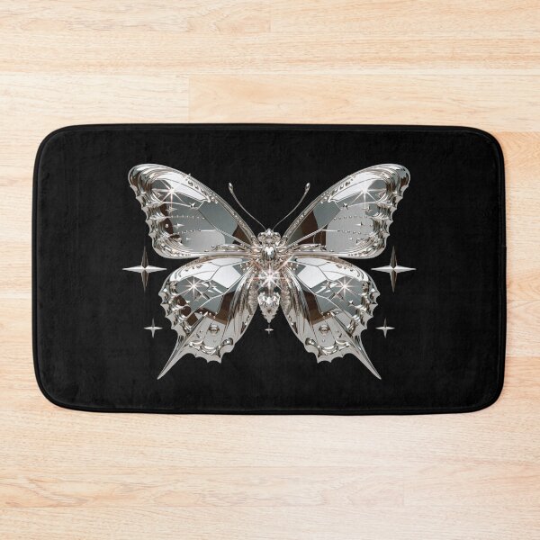 Item preview, Silver Chrome Cyberpunk Butterfly – Y2K Cybercore Aesthetic designed and sold by daila70.