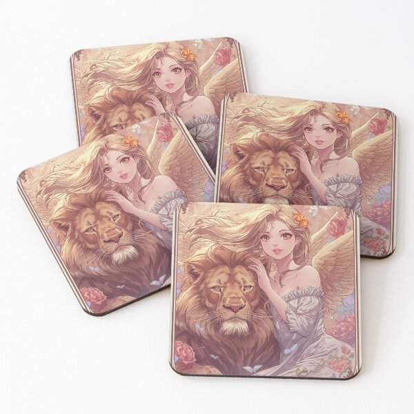 Item preview, Leo Zodiac Goddess with Lion Art | Leo Energy Celestial Astrology Illustration | Anime Fantasy Girl | Horoscope Zodiac Wall Art | Leo Birthday Gift | Art Nouveau Decor designed and sold by RSDigitalPrintDesign.