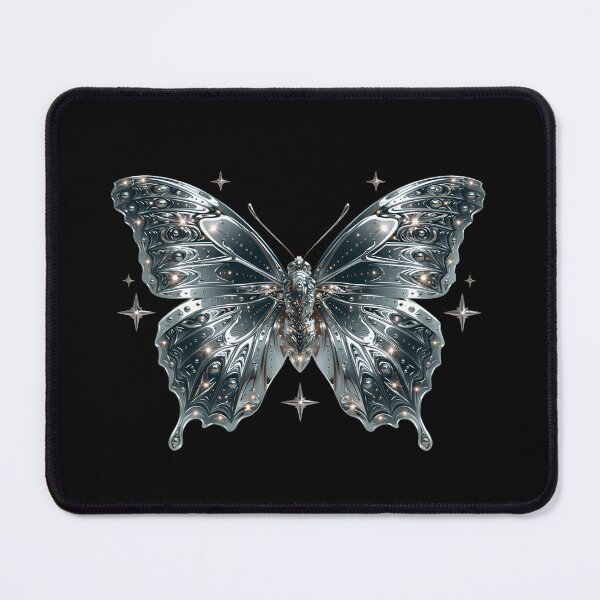 Item preview, Dark Chrome Cyberpunk Butterfly – Y2K Cybercore Aesthetic designed and sold by daila70.