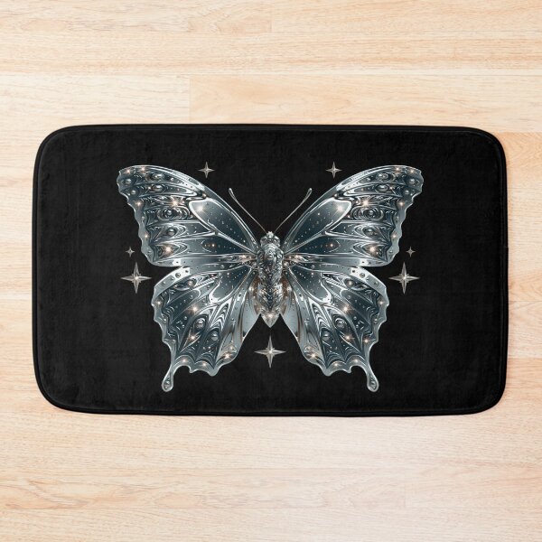 Item preview, Dark Chrome Cyberpunk Butterfly – Y2K Cybercore Aesthetic designed and sold by daila70.